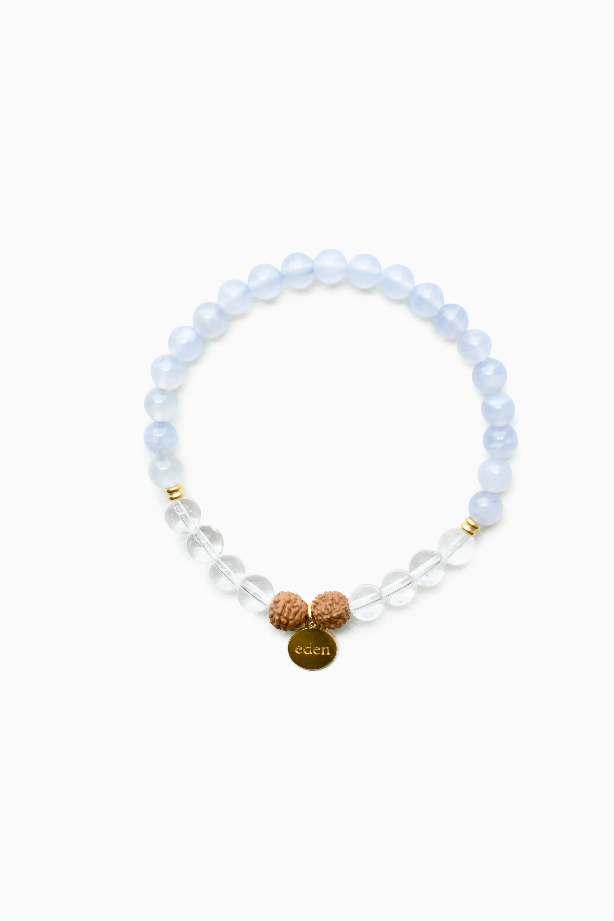 I Am Believing Armband Blauer Achat Bergkristall