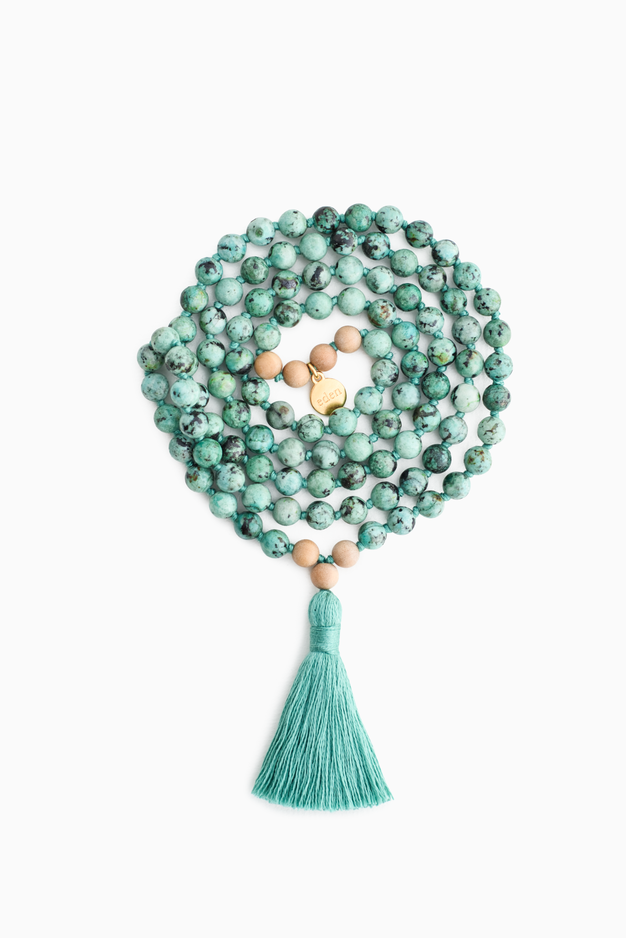 Follow Your Sould Mala Afrikanischer Türkis