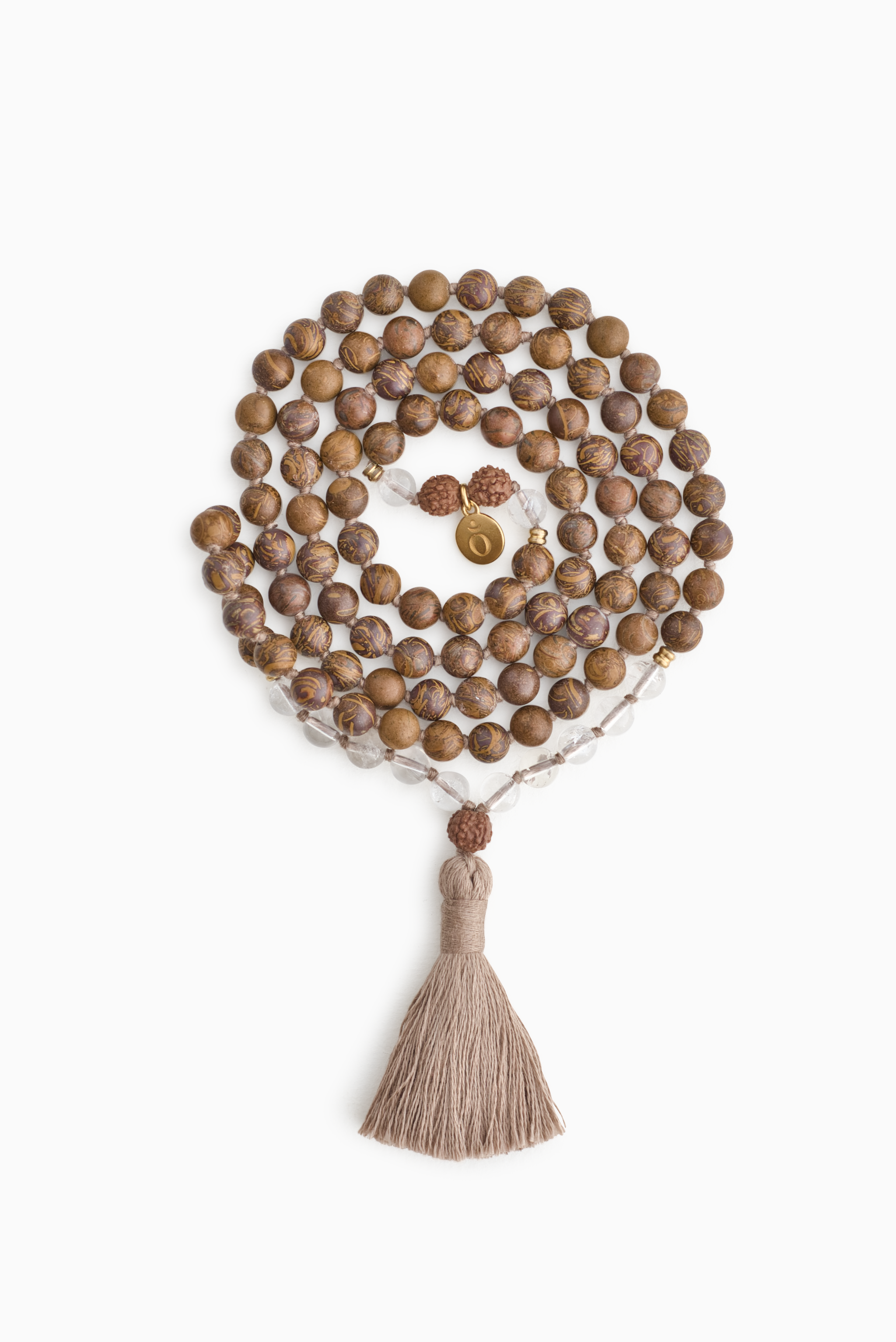 I am Grounded Mala braun aus Elfeantenhaut-Jaspis