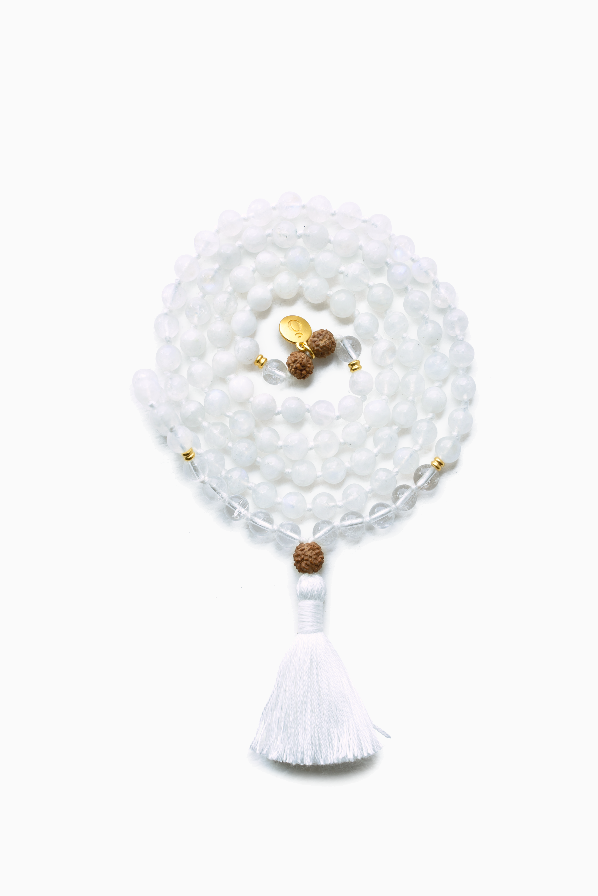 I am Divine Mala Regenbogen Mondstein weiß 